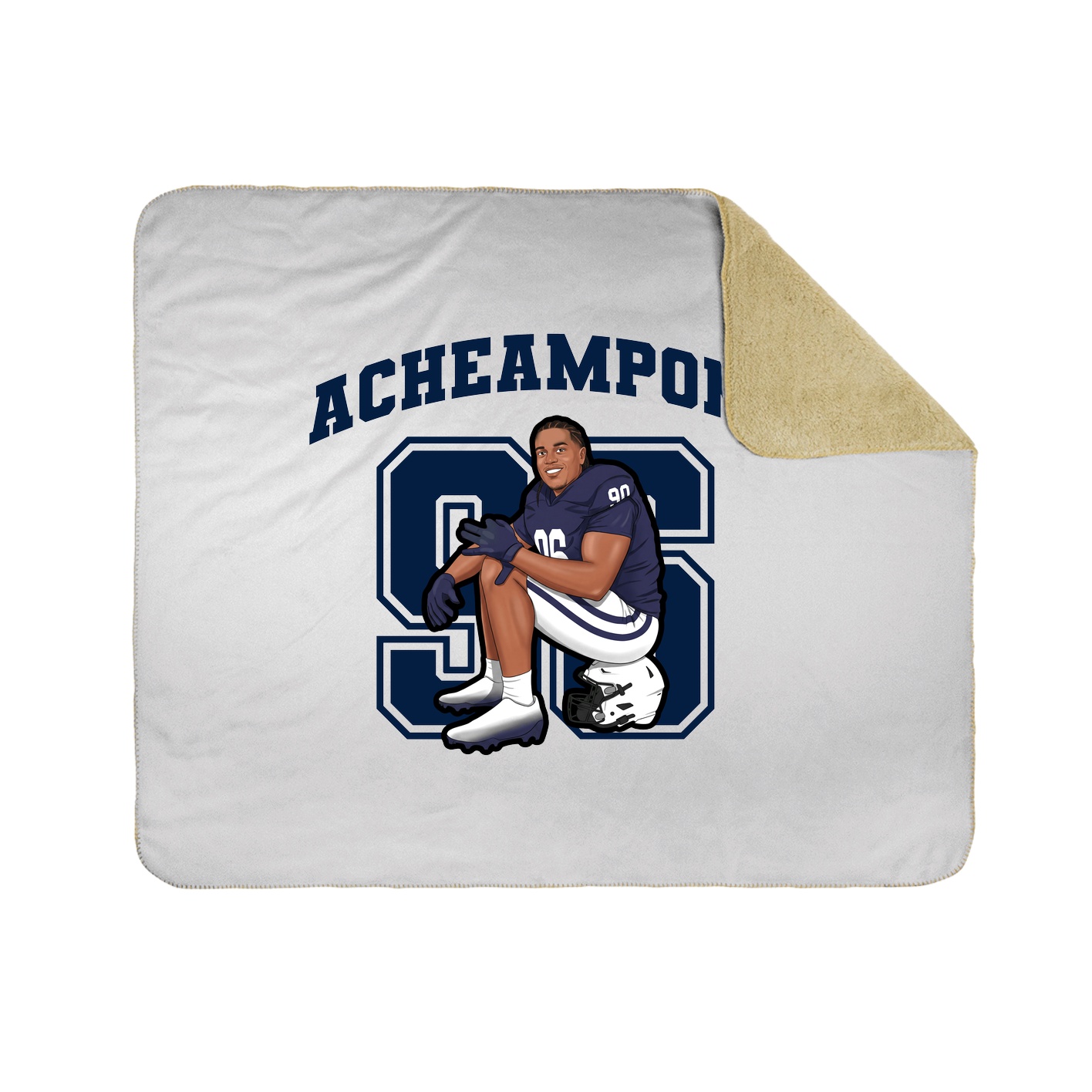 Throw Blanket — Number in White