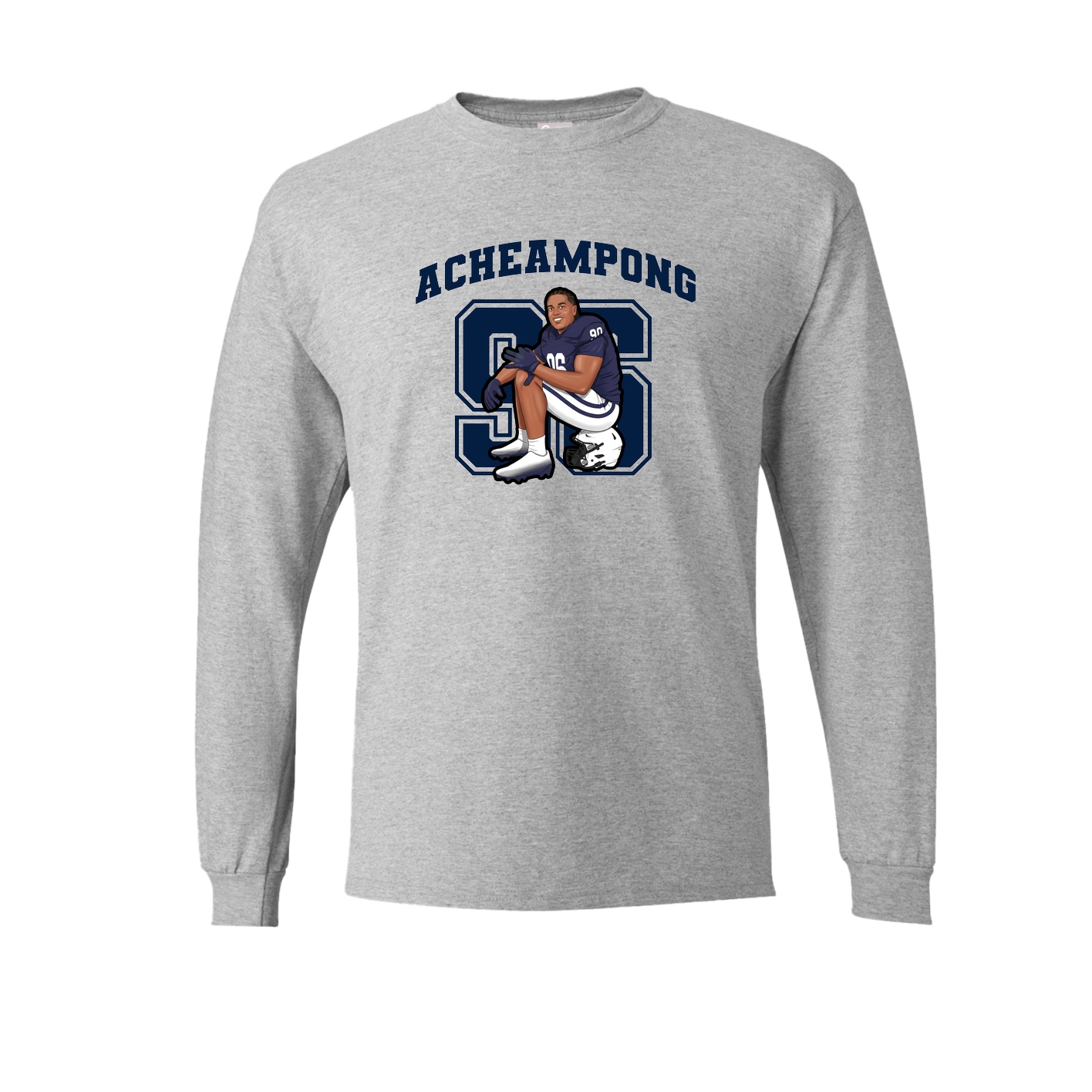 Long Sleeve Tee — Number in Grey