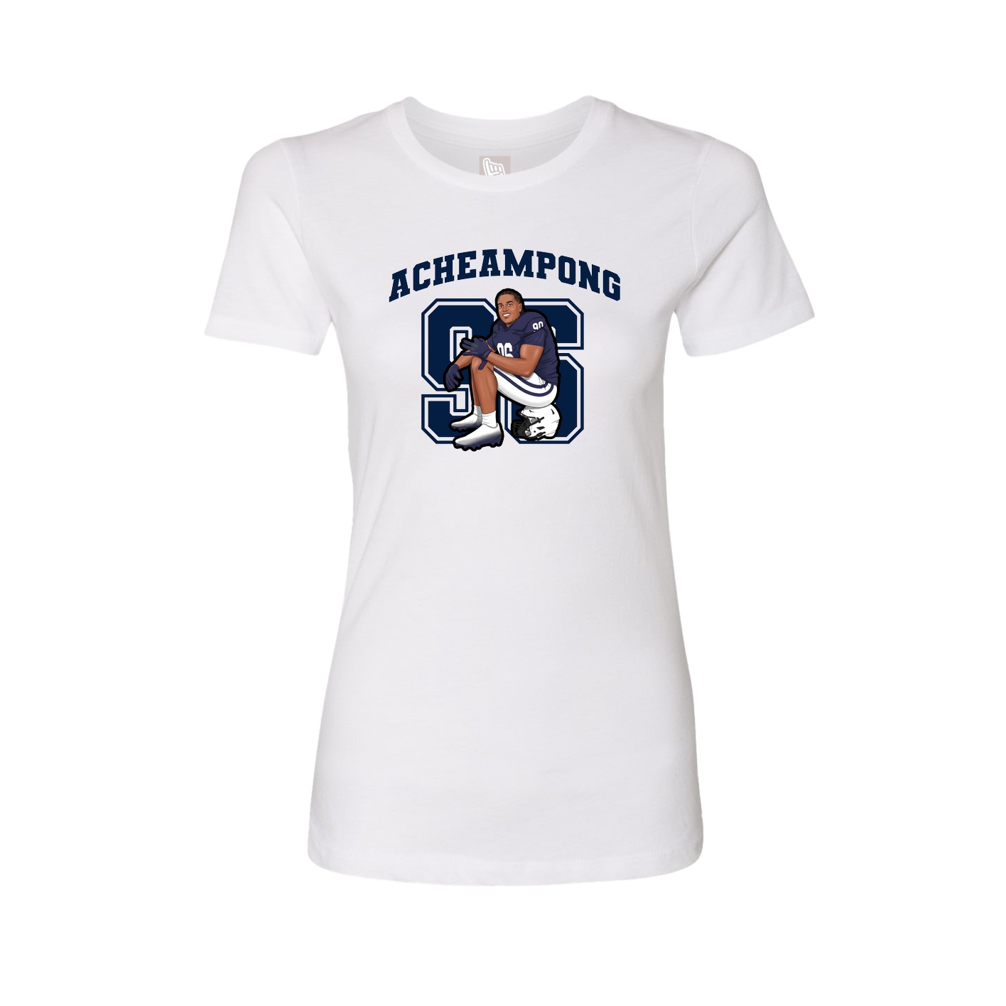 Fitted Women's Tee — Number in White