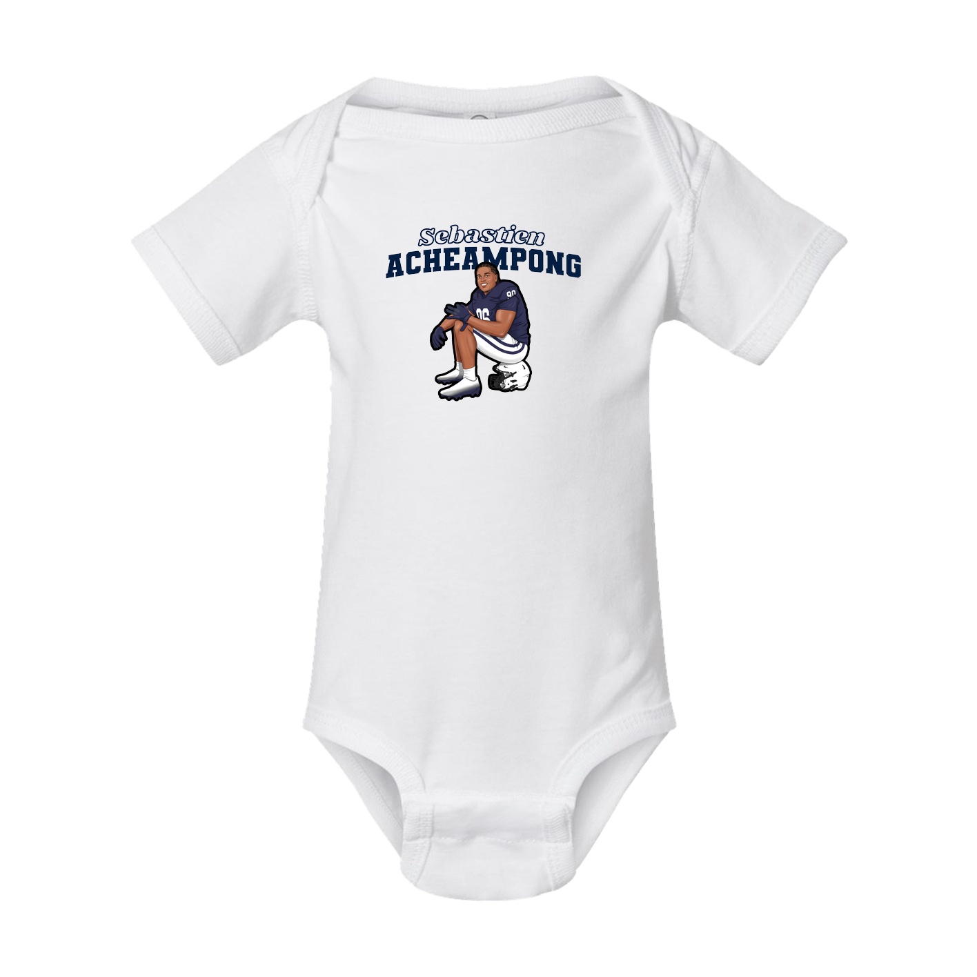 Baby Onesie — Name Arch in White