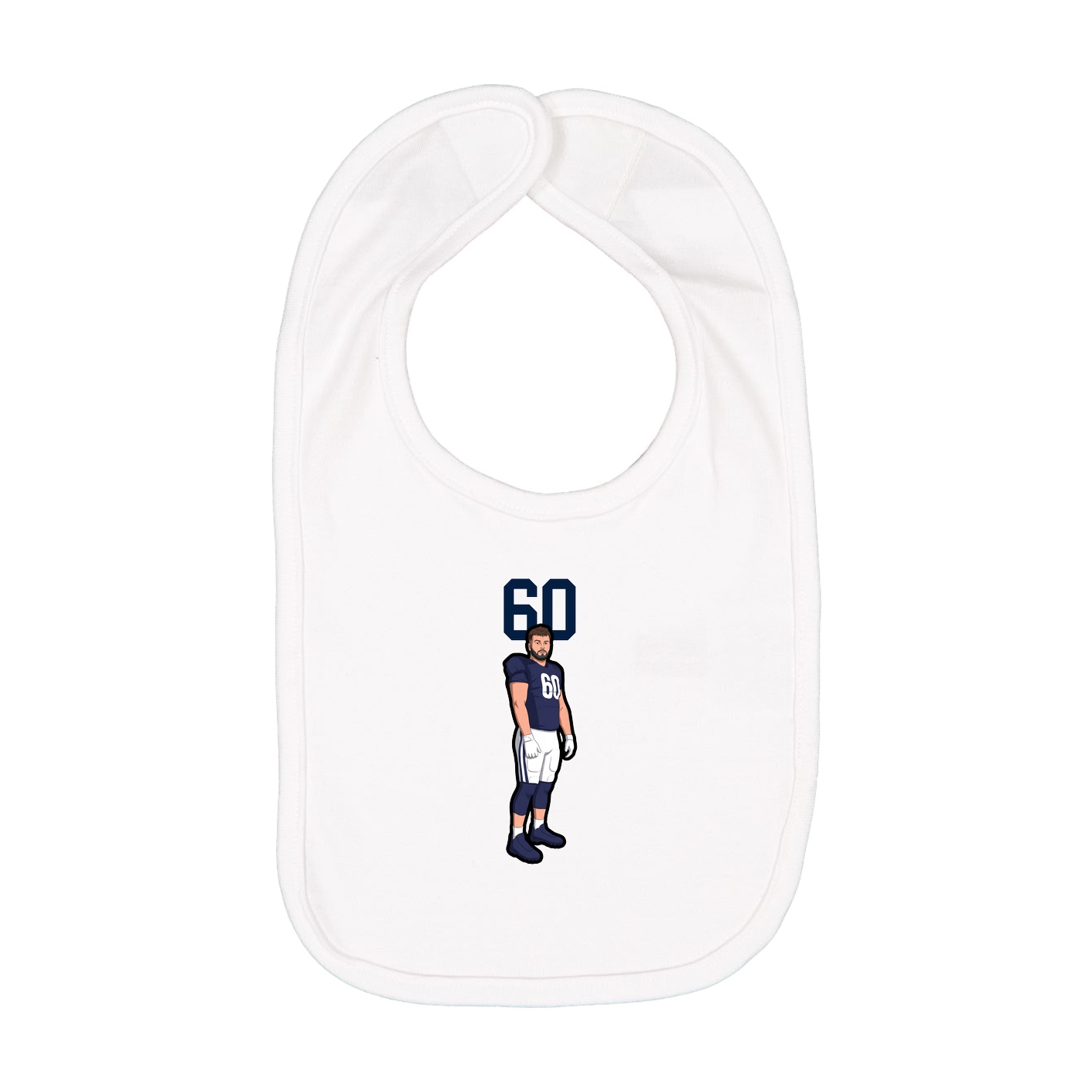 Infant Bib — Number Top in White