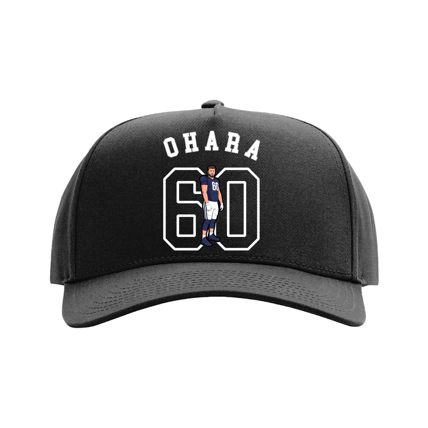 Full Fabric Five-Panel Champ Cap — Shirsey Arch in Black