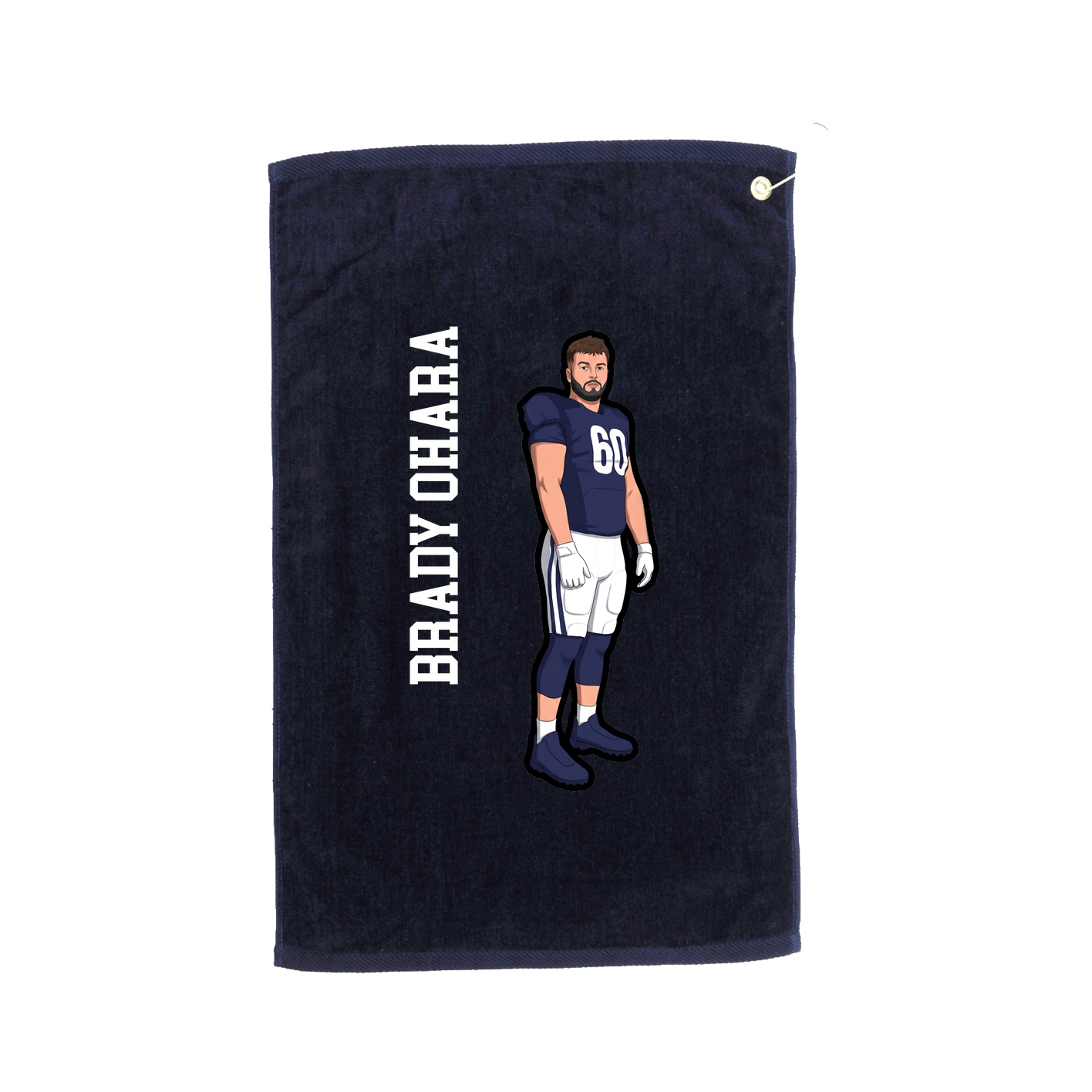 Golf Towel — Name Vertical in Navy