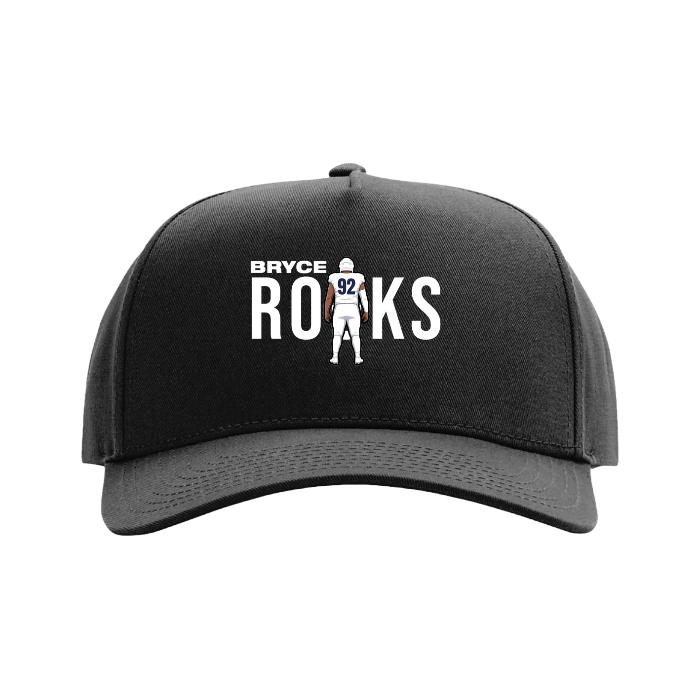 Full Fabric Five-Panel Champ Cap — Player Name in Black
