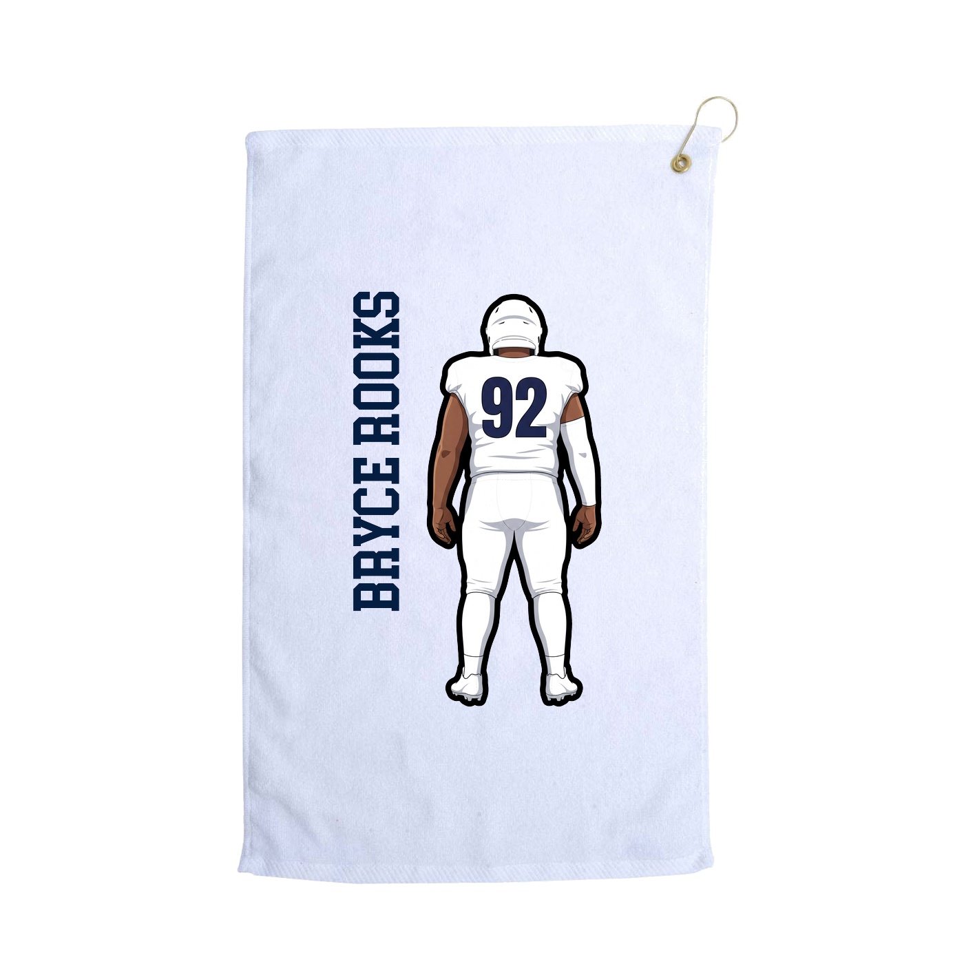 Golf Towel — Name Vertical in White
