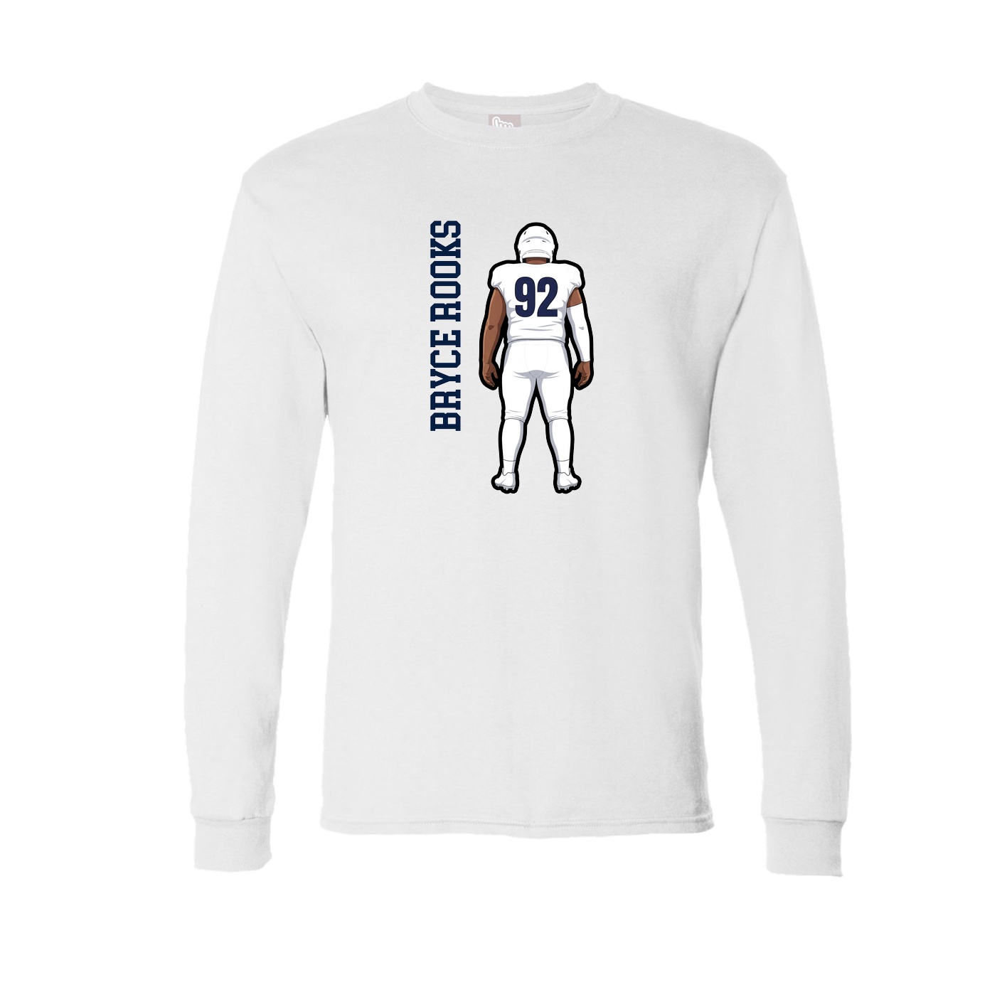 Long Sleeve Tee — Name Vertical in White