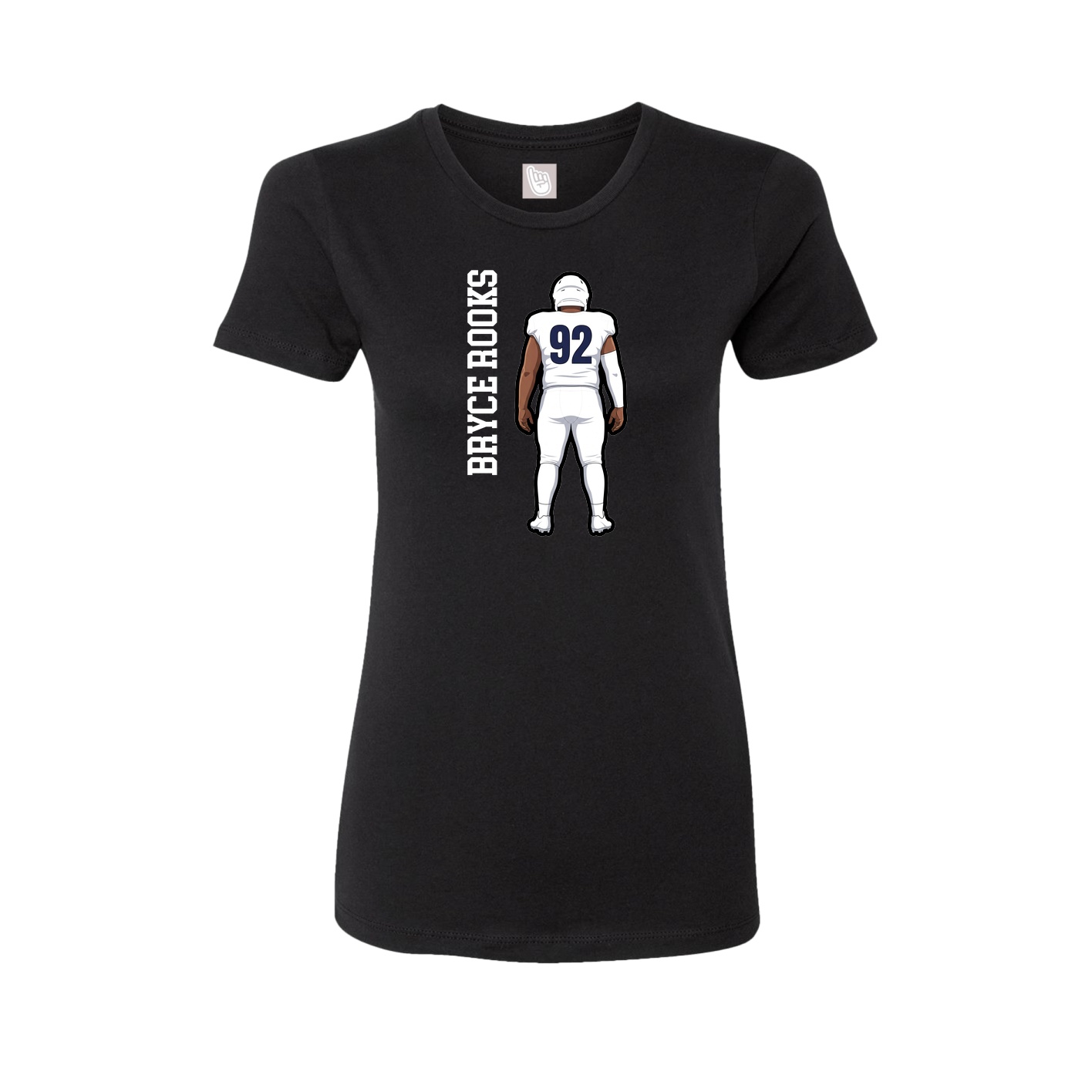 Fitted Women's Tee — Name Vertical in Black
