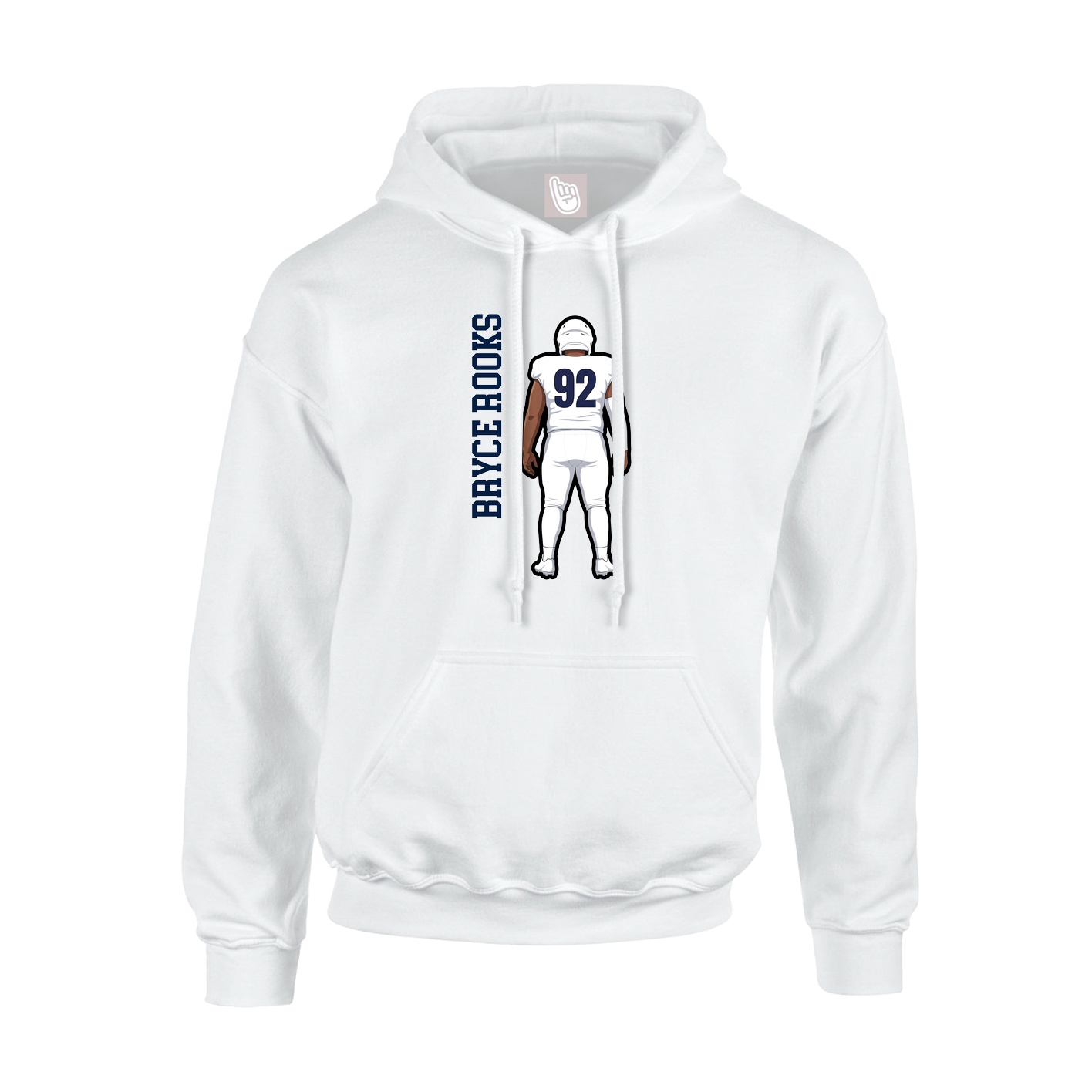 Hoodie — Name Vertical in White