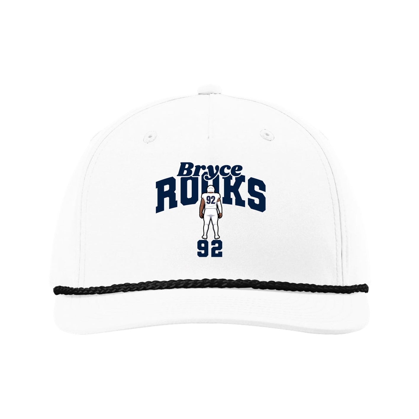 Five-Panel Classic Rope Cap — Signature Arch in White