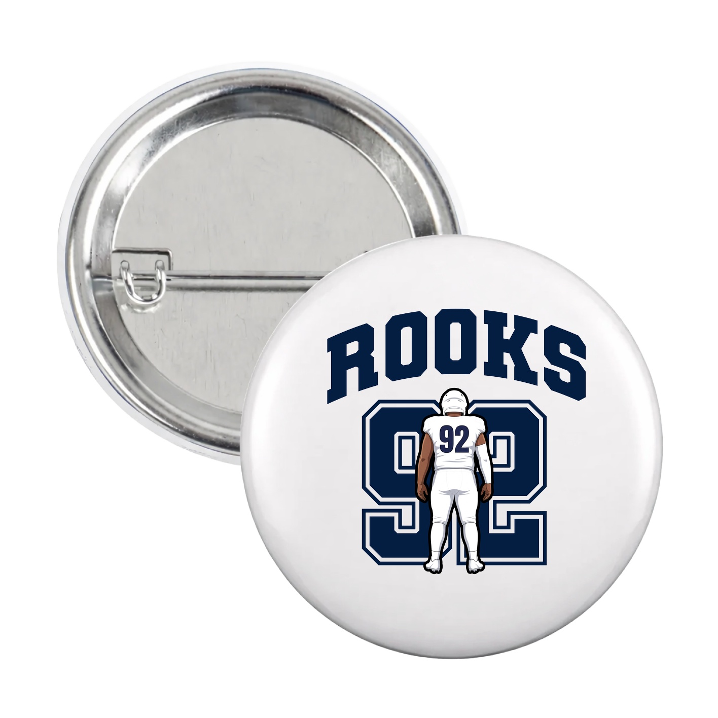 Game Day Button — Number in White