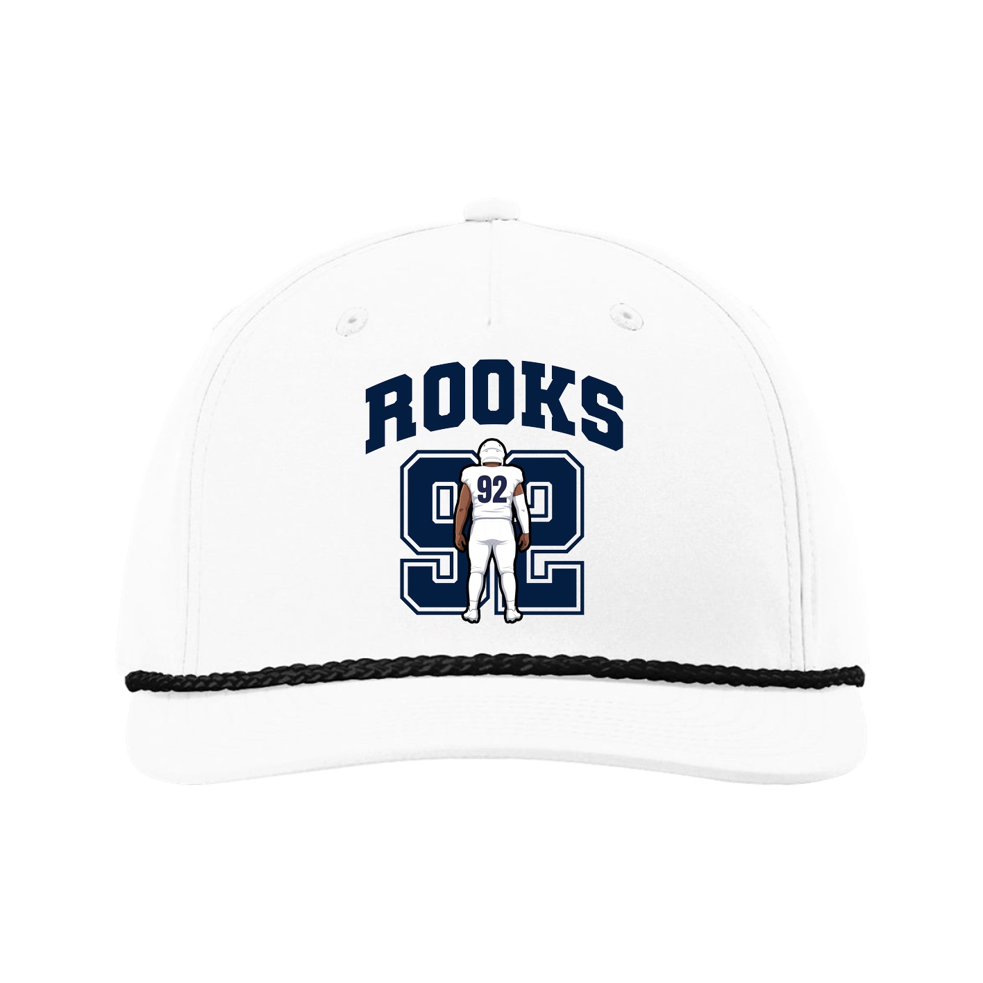 Five-Panel Classic Rope Cap — Number in White