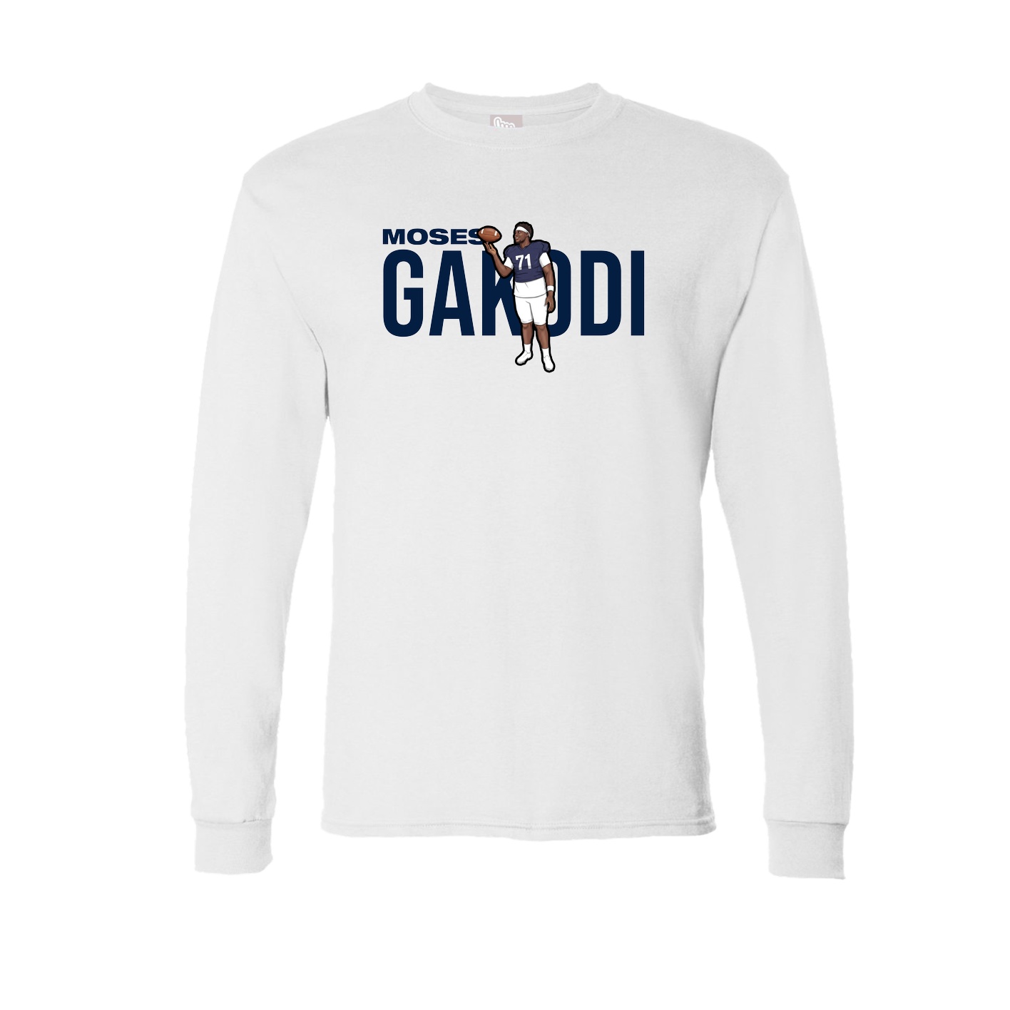 Long Sleeve Tee — Player Name in White
