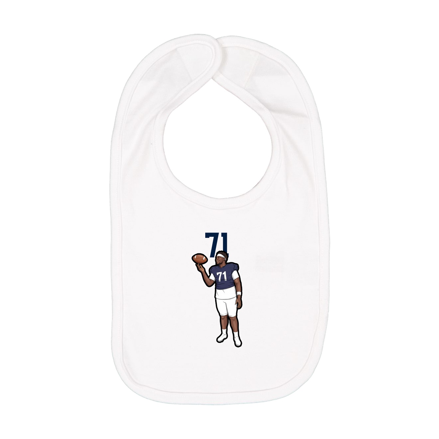 Infant Bib — Number Top in White