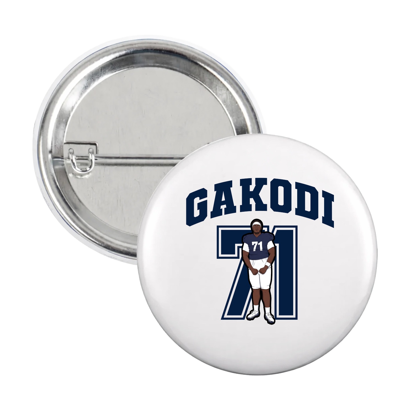 Game Day Button — Number in White