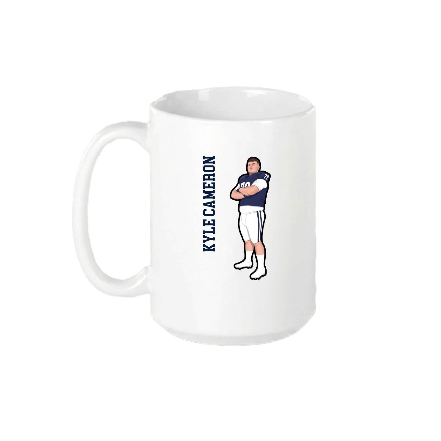 15oz Coffee Mug — Name Vertical in White
