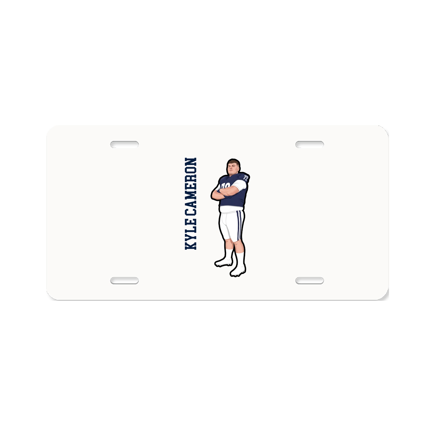 License Plate — Name Vertical in Classic