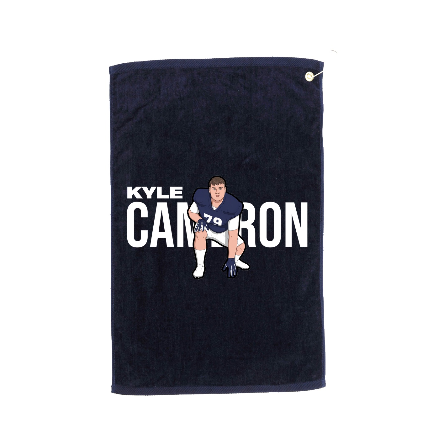 Golf Towel — Player Name in Navy