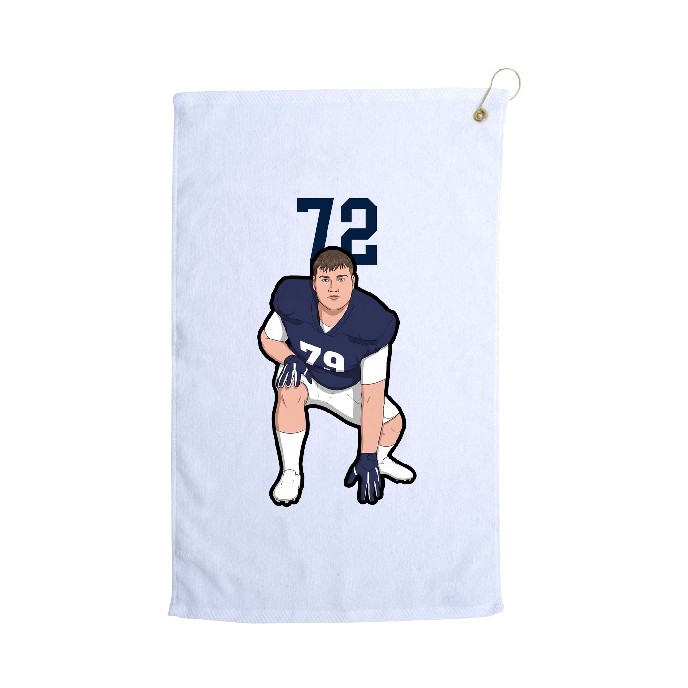 Golf Towel — Number Top in White