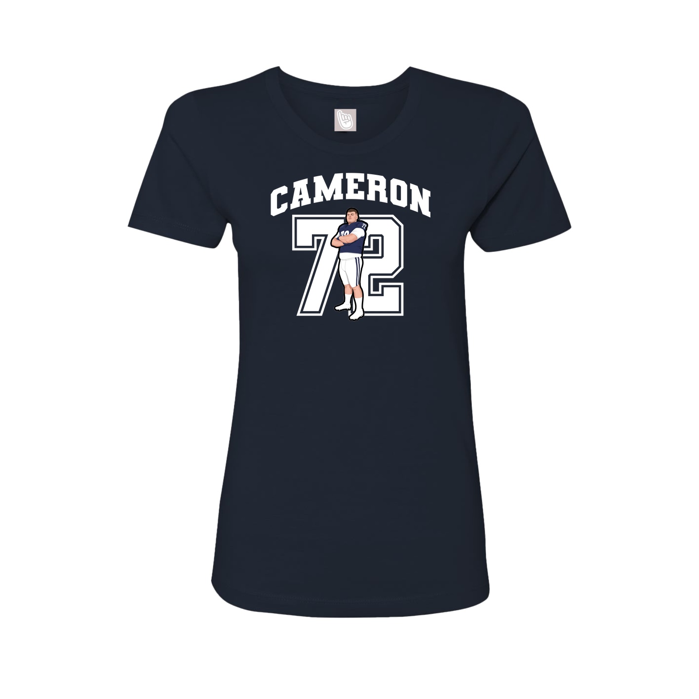 Fitted Women's Tee — Number in Navy