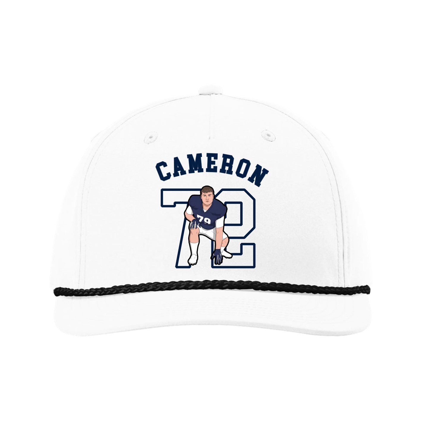 Five-Panel Classic Rope Cap — Shirsey Arch in White