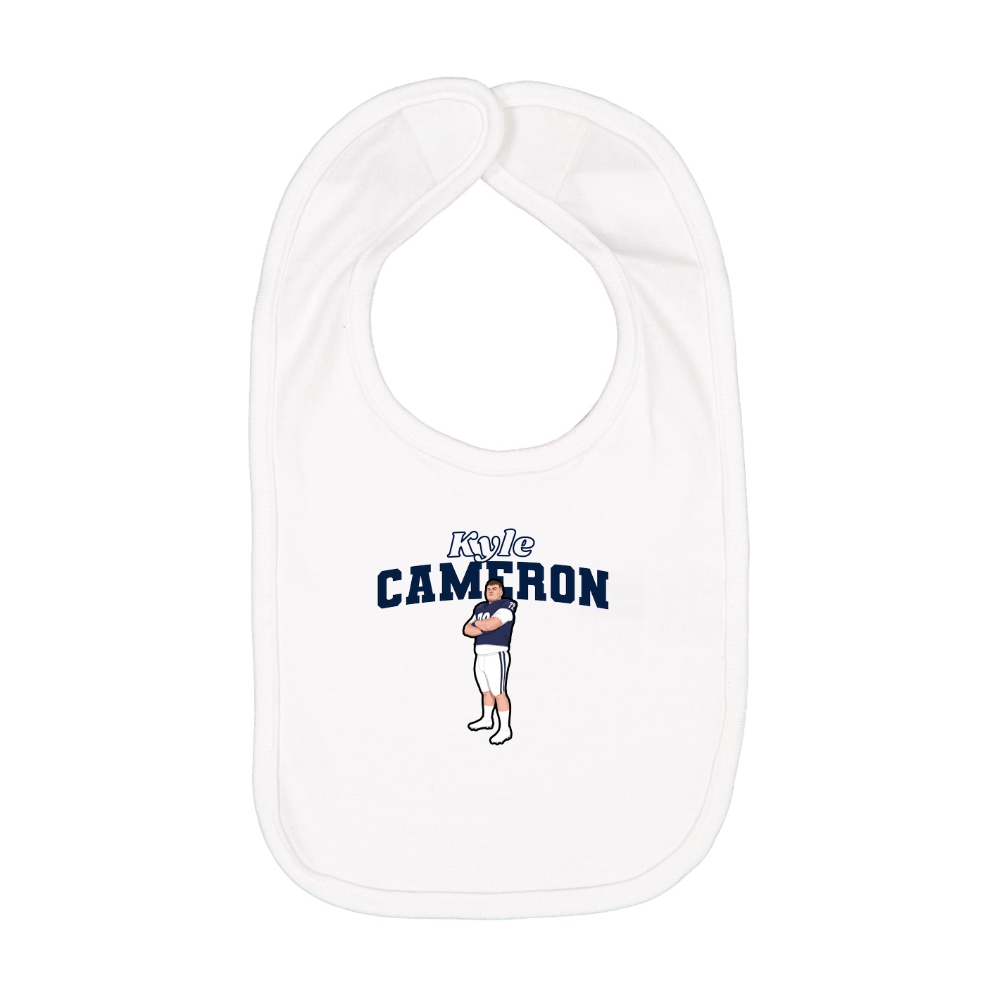 Infant Bib — Name Arch in White