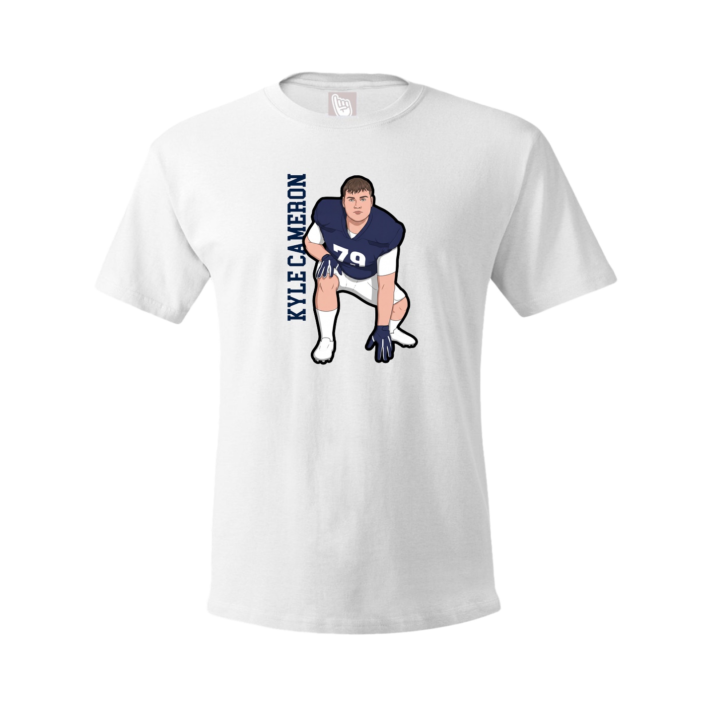 Tee — Name Vertical in White