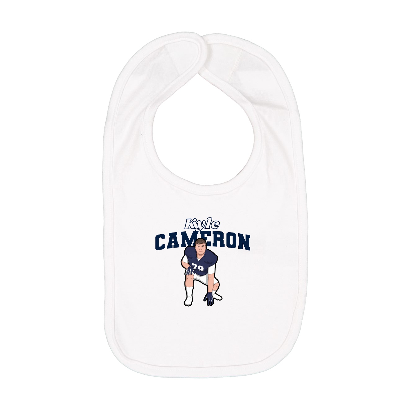 Infant Bib — Name Arch in White