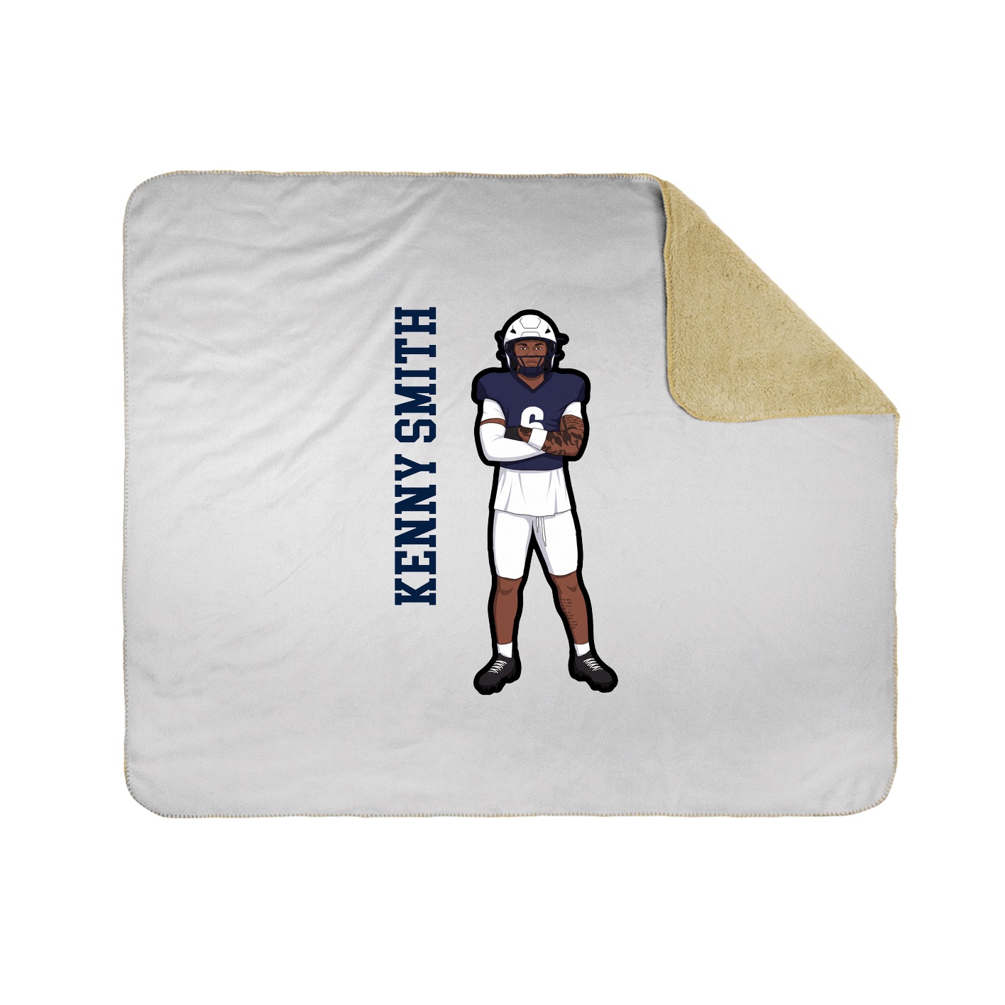 Throw Blanket — Name Vertical in White