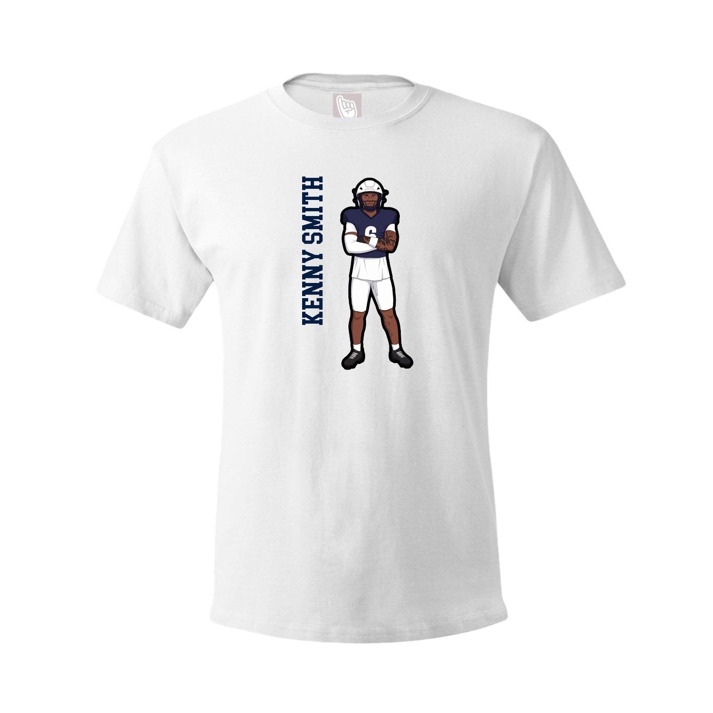 Youth Tee — Name Vertical in White