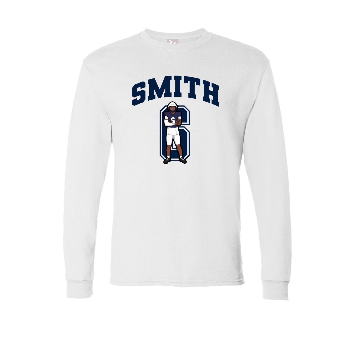 Long Sleeve Tee — Number in White