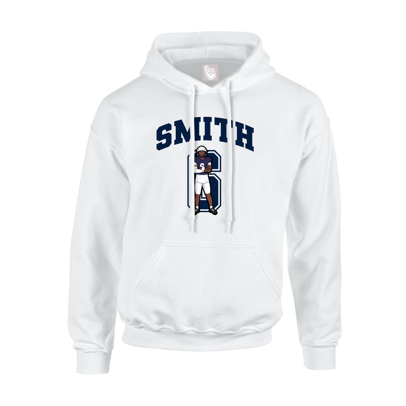 Youth Hoodie — Number in White