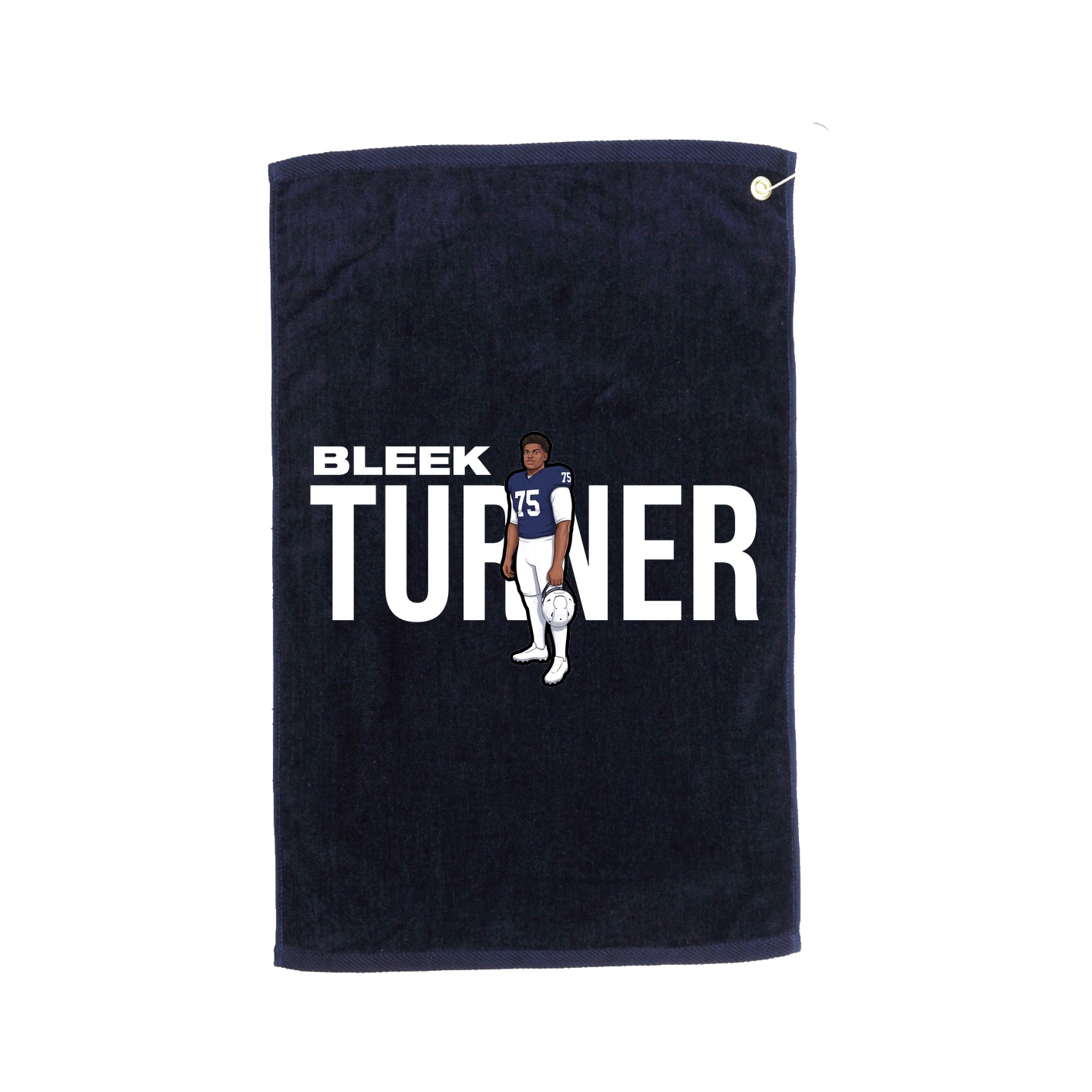 Golf Towel — Player Name in Navy