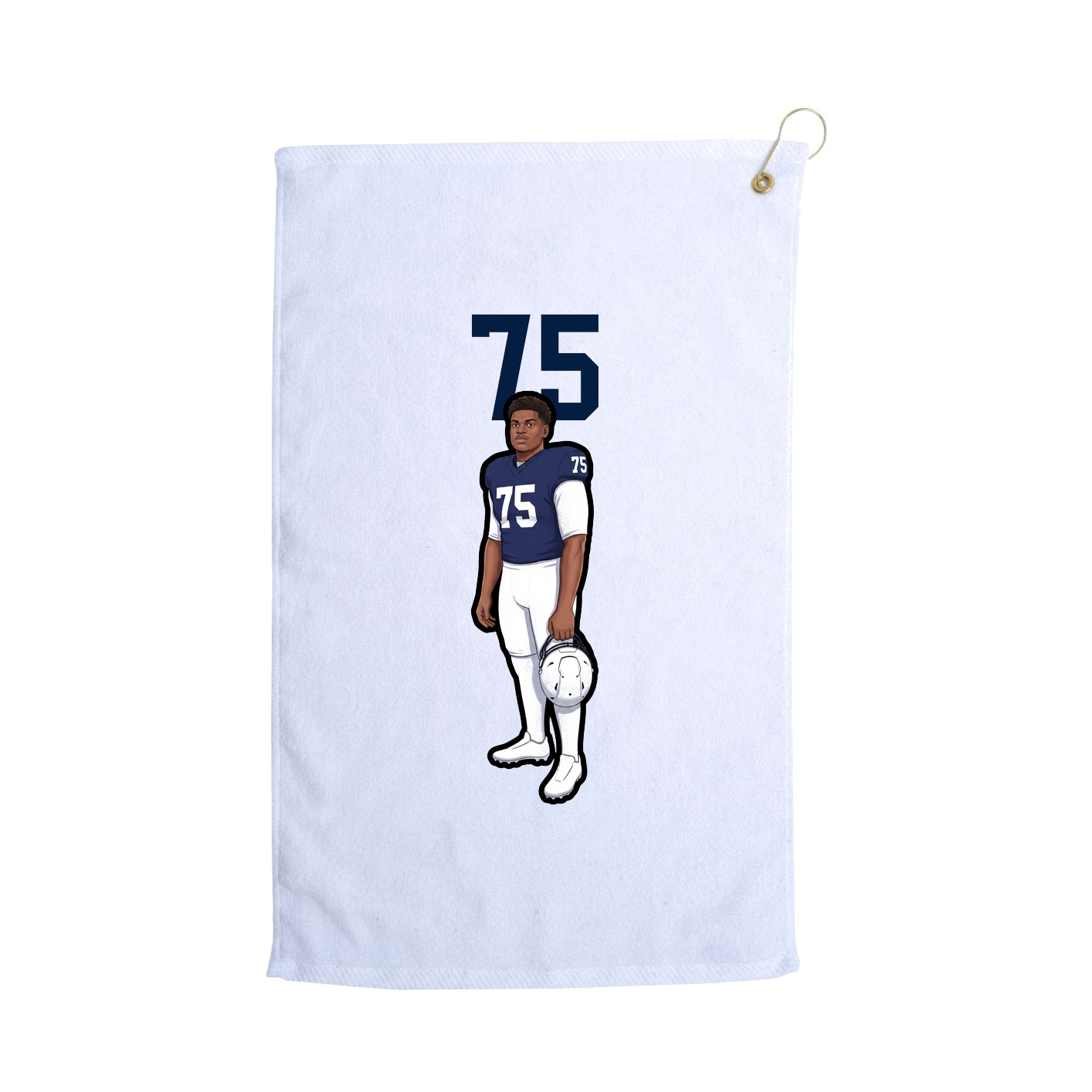 Golf Towel — Number Top in White