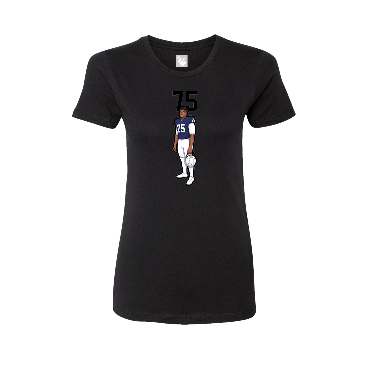 Fitted Women's Tee — Number Top in Black