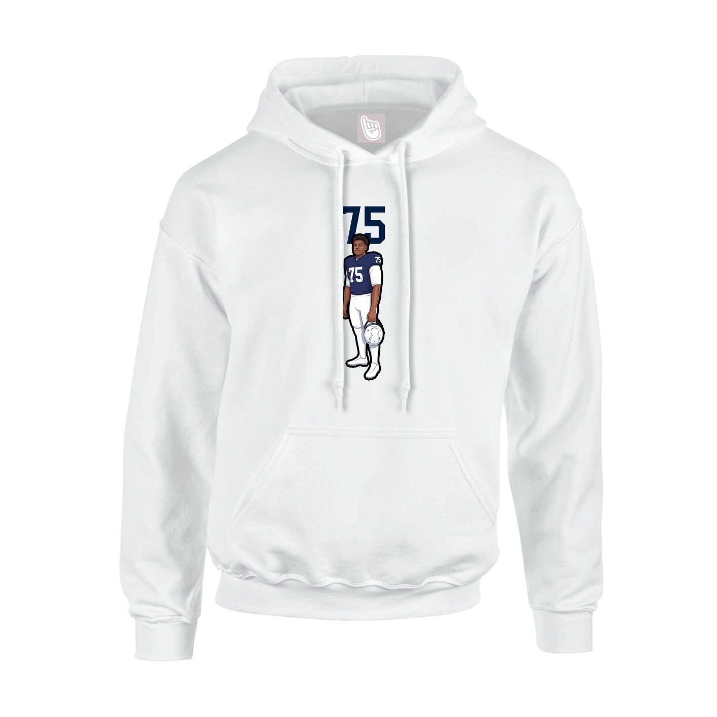 Youth Hoodie — Number Top in White