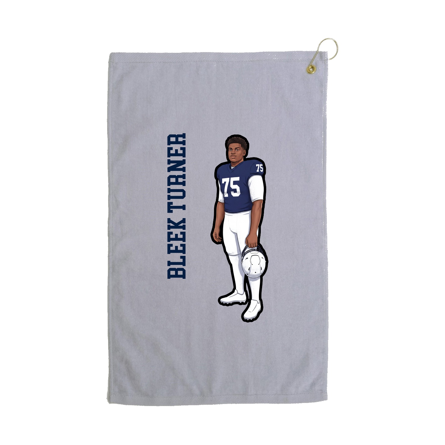 Golf Towel — Name Vertical in Grey