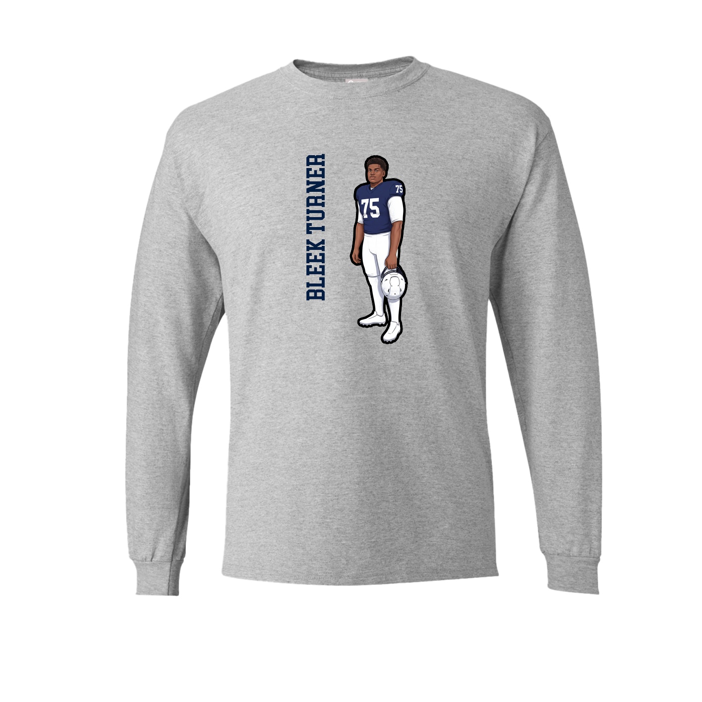 Long Sleeve Tee — Name Vertical in Grey