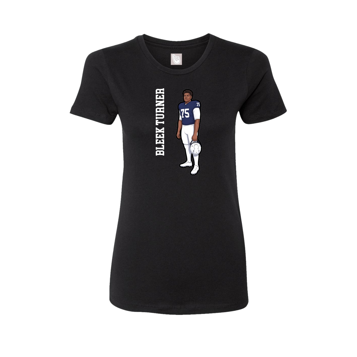 Fitted Women's Tee — Name Vertical in Black