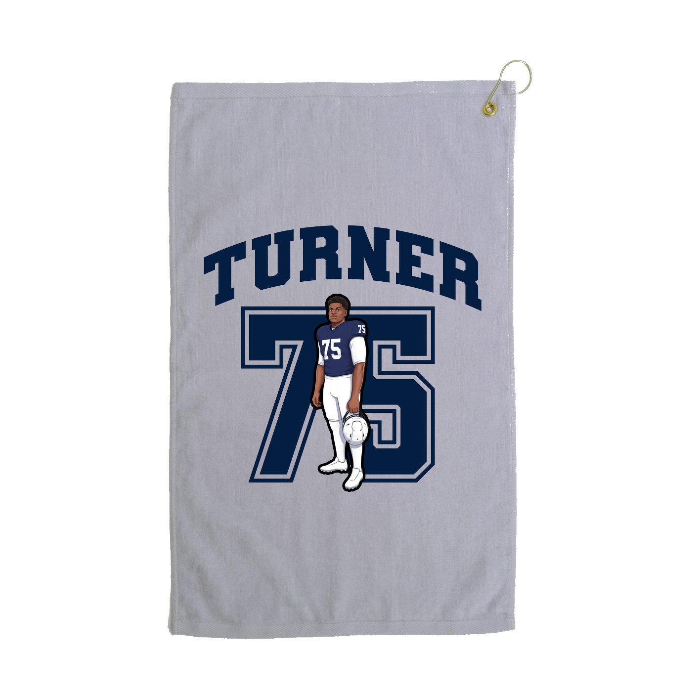Golf Towel — Number in Grey