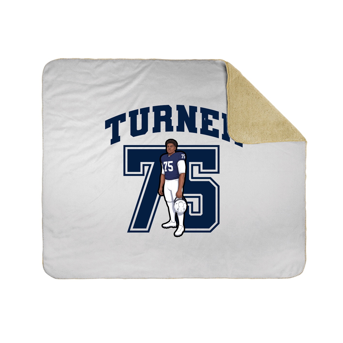Throw Blanket — Number in White