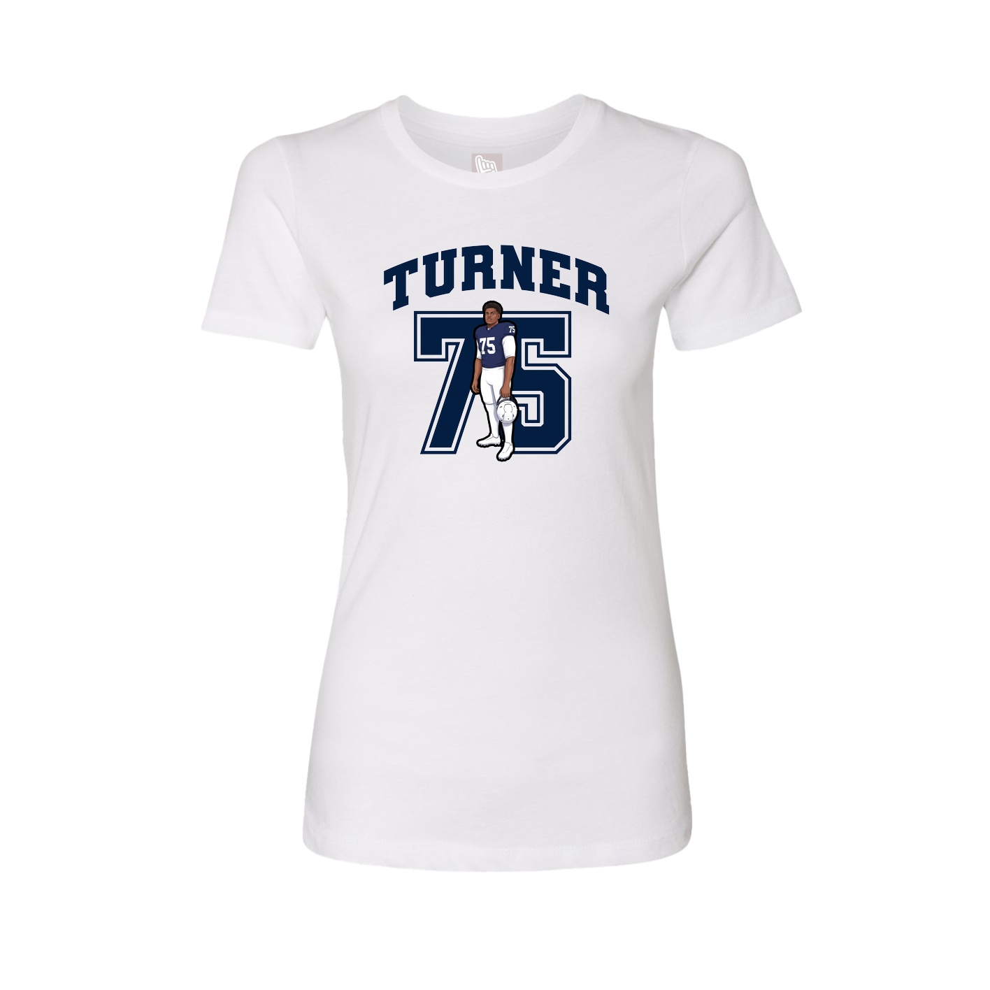 Fitted Women's Tee — Number in White