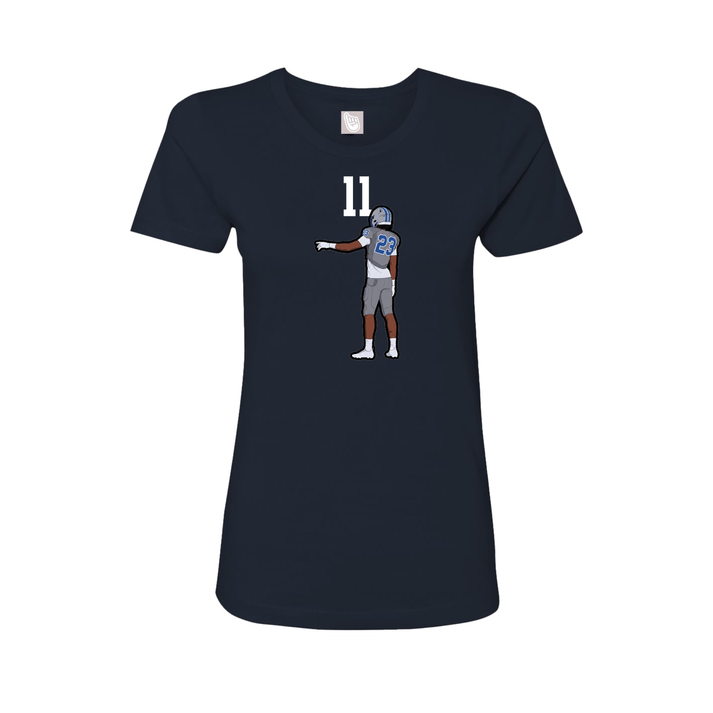 Fitted Women's Tee — Number Top in Navy