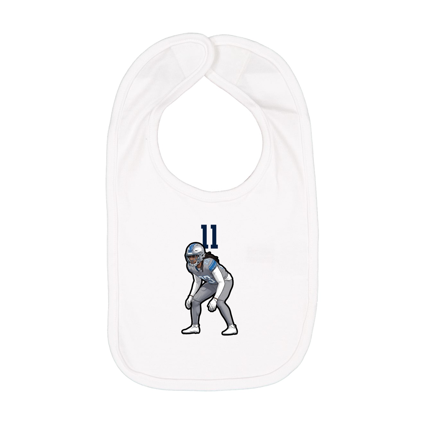 Infant Bib — Number Top in White