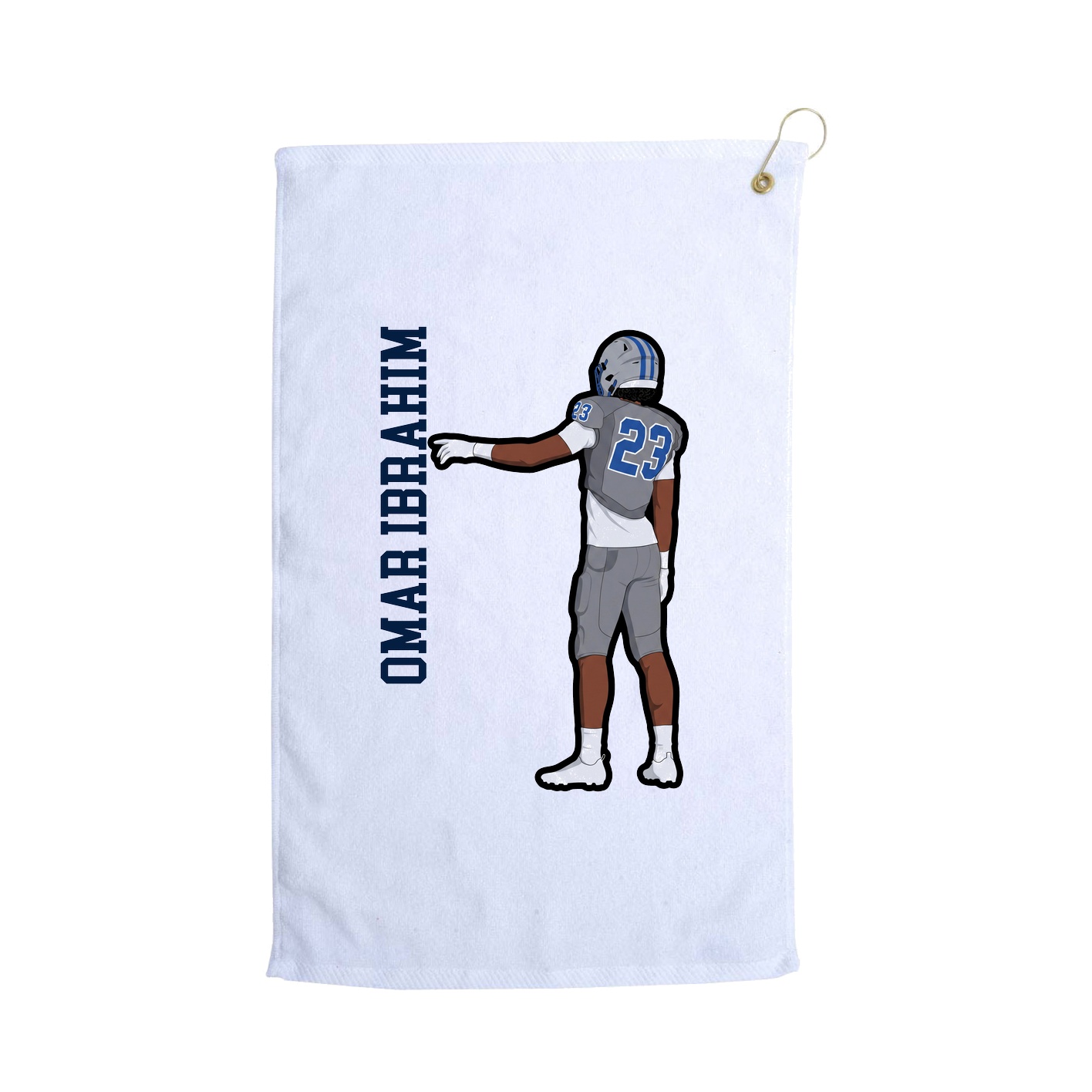 Golf Towel — Name Vertical in White