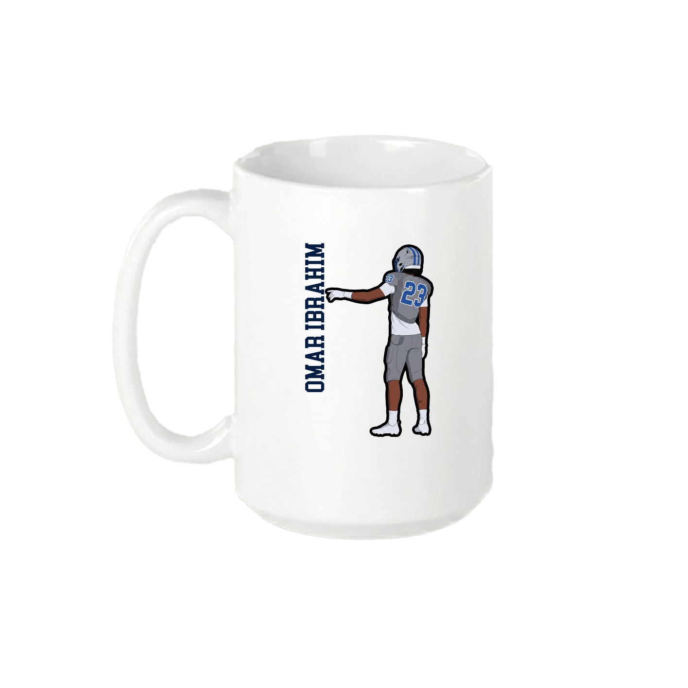 15oz Coffee Mug — Name Vertical in White