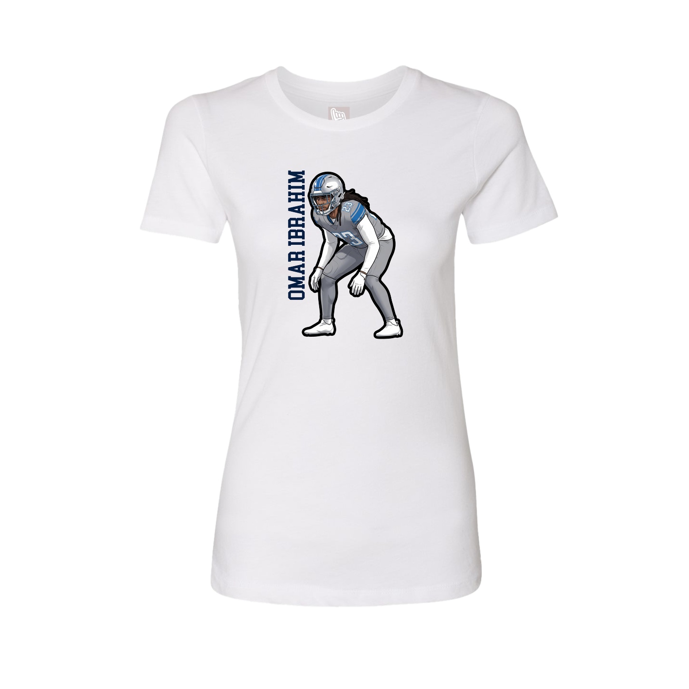 Fitted Women's Tee — Name Vertical in White