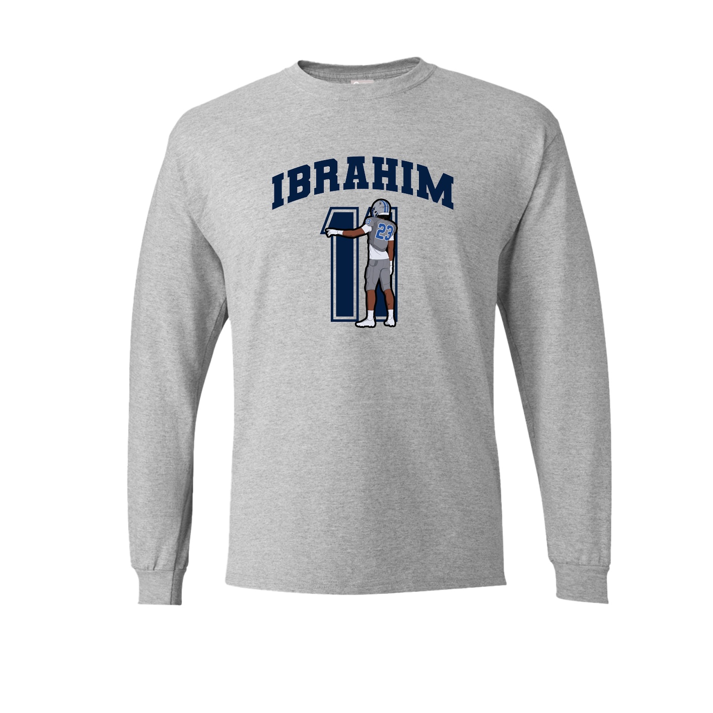 Long Sleeve Tee — Number in Grey