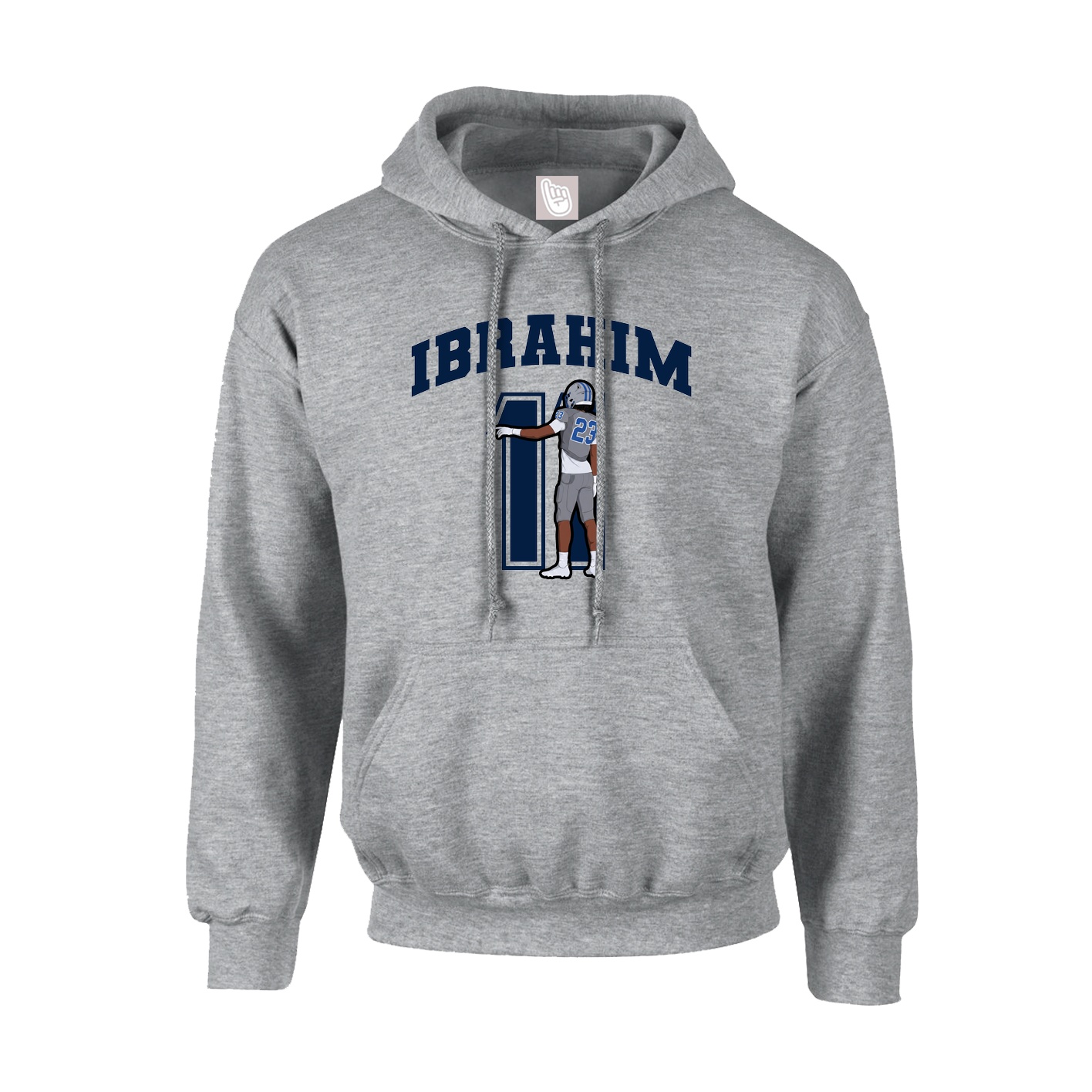 Youth Hoodie — Number in Grey