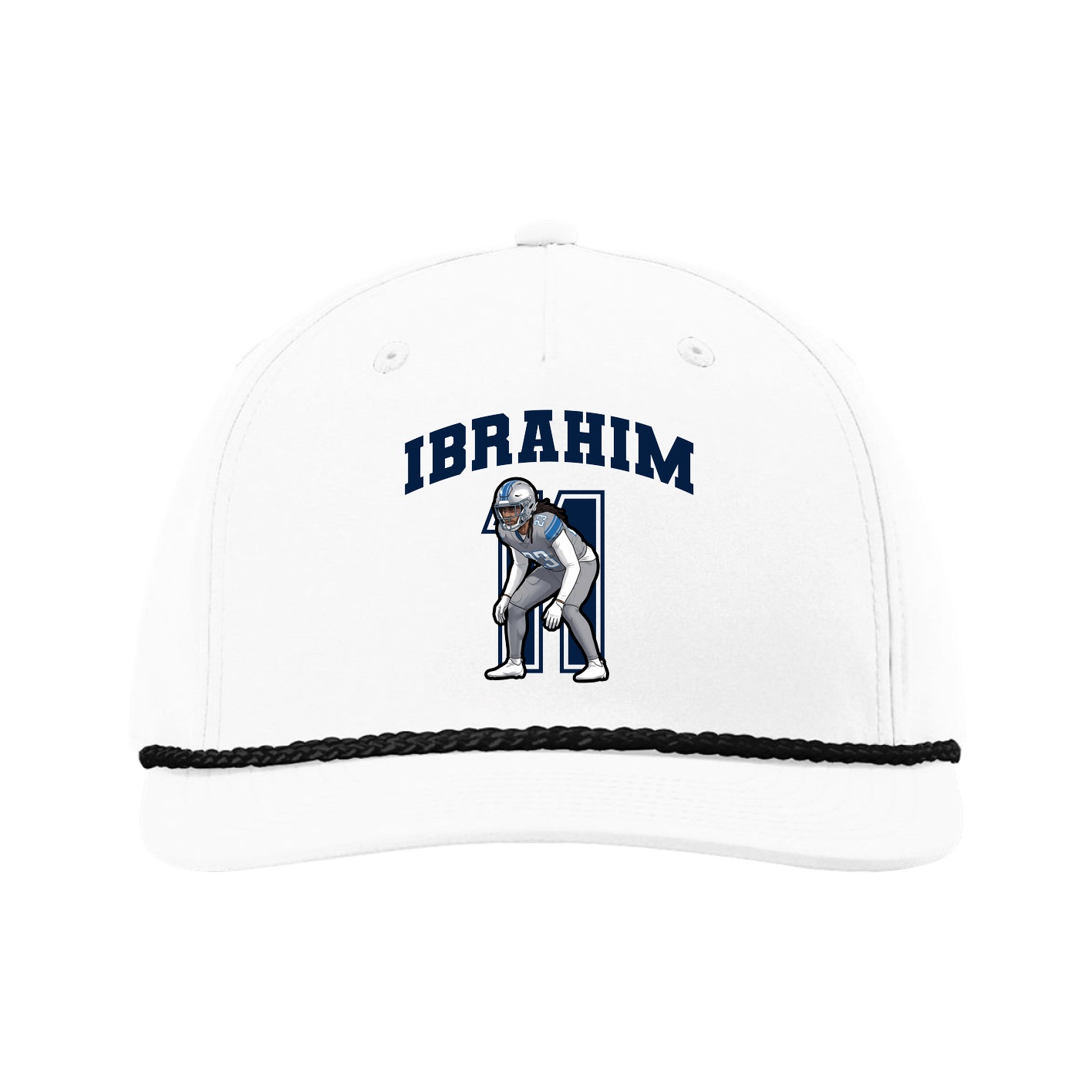 Five-Panel Classic Rope Cap — Number in White
