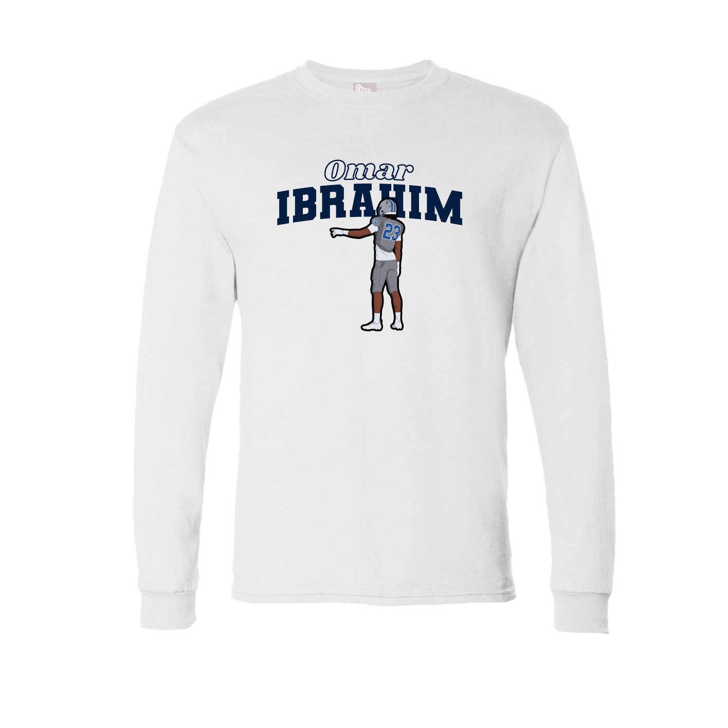 Long Sleeve Tee — Name Arch in White